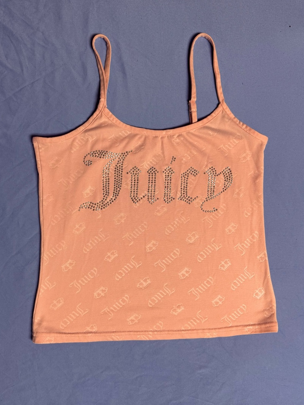 Juicy Couture Peach Logo Rhinestone Camisole